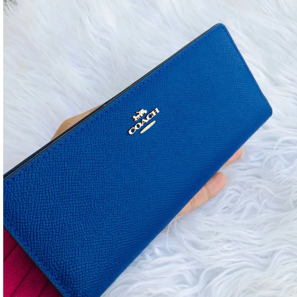 New 🎀 Coach Slim Wallet Sport Blue - Picture 1 of 4